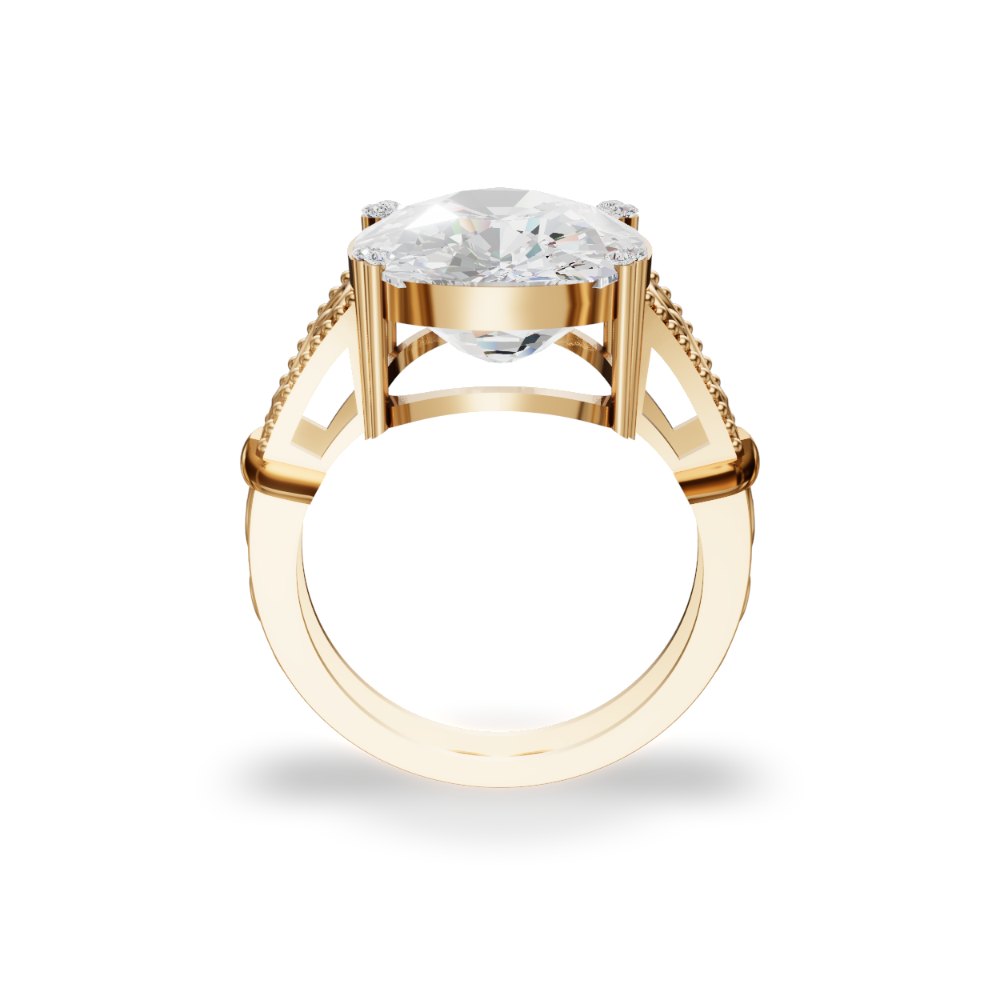 Beaumont cushion solitaire in yellow gold